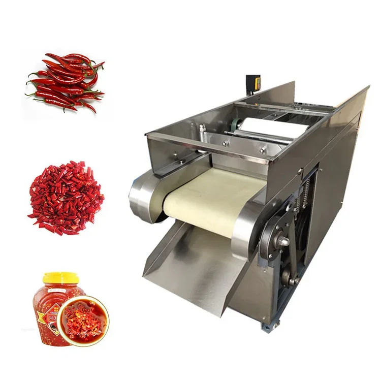 Tagliatrice per steli di peperoncino rosso ad alta efficienza, attrezzatura per taglio di verdure e lavorazione delle spezie da 800 kg/ora.