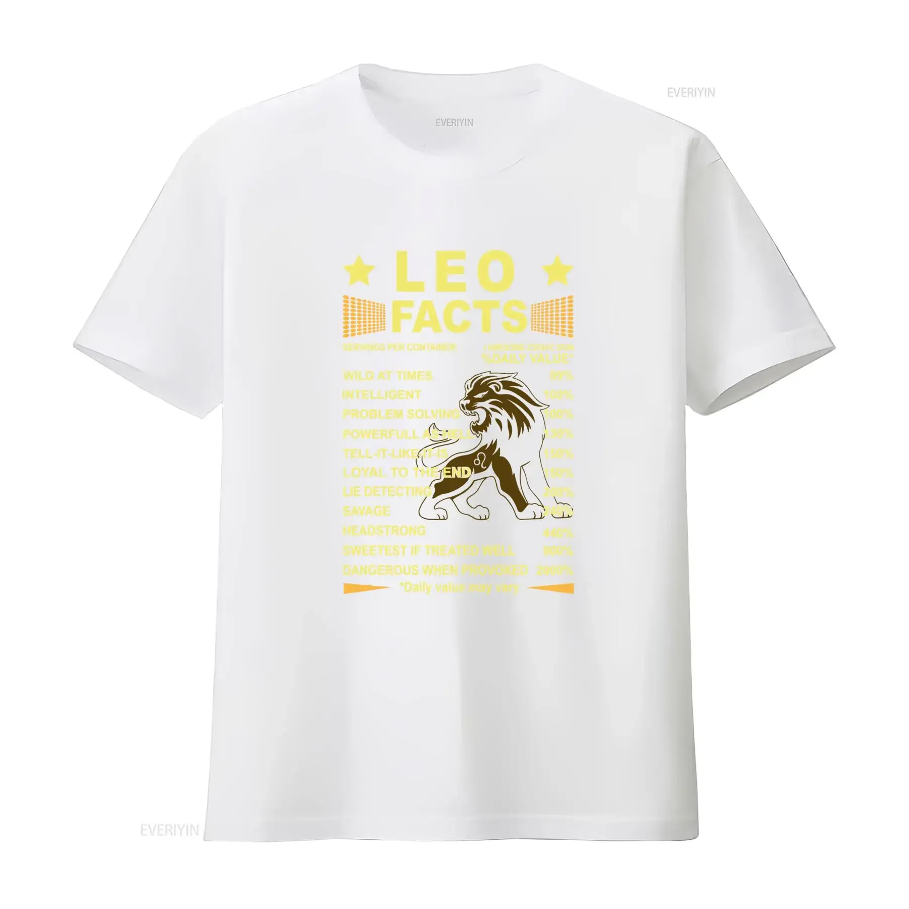 Leo Facts Zodiac Funny Birthday T Shirt vintage Washed graphic Top For Everyday Wear Soft Comfortable homme streetwear