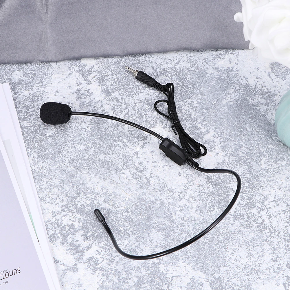 

Portable Wired Microphone Headset Noise Cancelling Earhook Black Lightweight Compact Teaching Amplifiers Computer