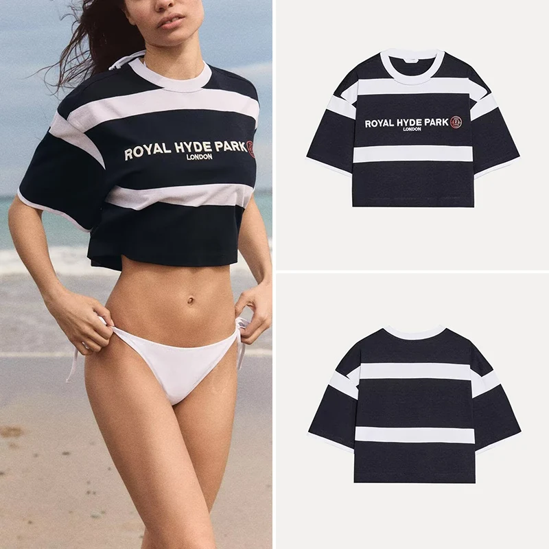 

Женская футболка Street Sle весна 2024, ort Sve, вышитая оulder, драпировка, универсальный лондонский дизайн, полиэфирное волокно