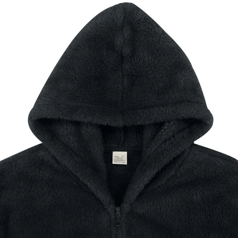 2024 Autumn and Winter New Men\'s Double Sided Arctic Velvet Warm Hooded Zipper Jacket for Outer Wear Home Hoodie