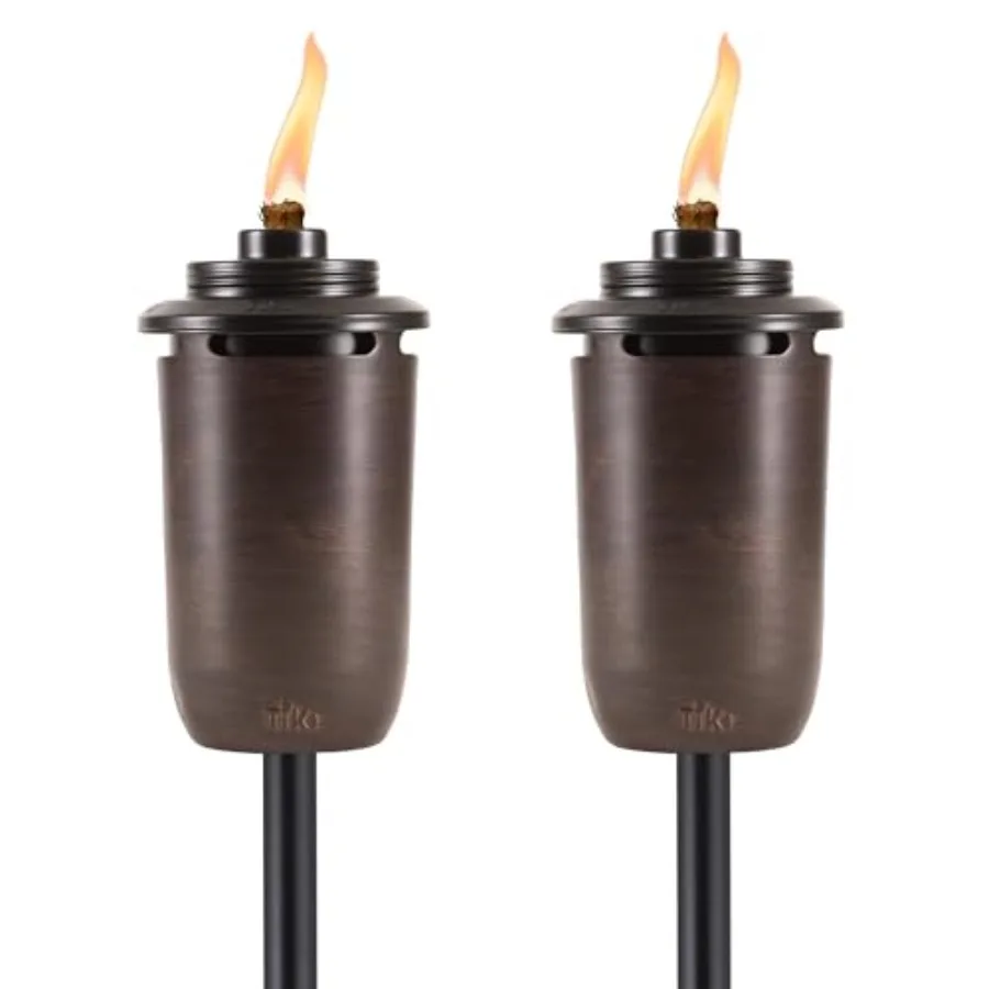

2-Pack Honey Copper Outdoor Torches Easy Install Decorative Torches for Patio Backyard and Garden Includes Long-Lasting Wicks a
