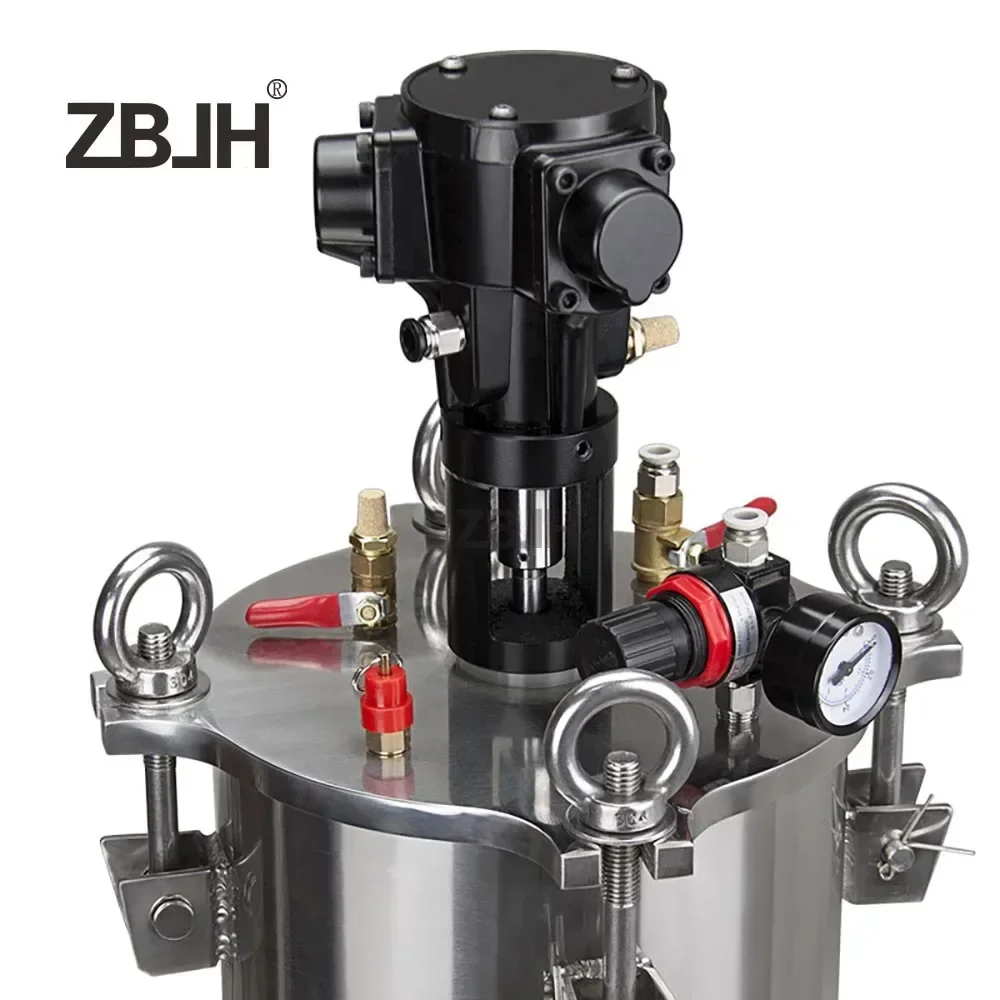 Botes de presión de 8L, tanques dispensadores de pegamento de acero inoxidable con conjunto de mezcla neumática