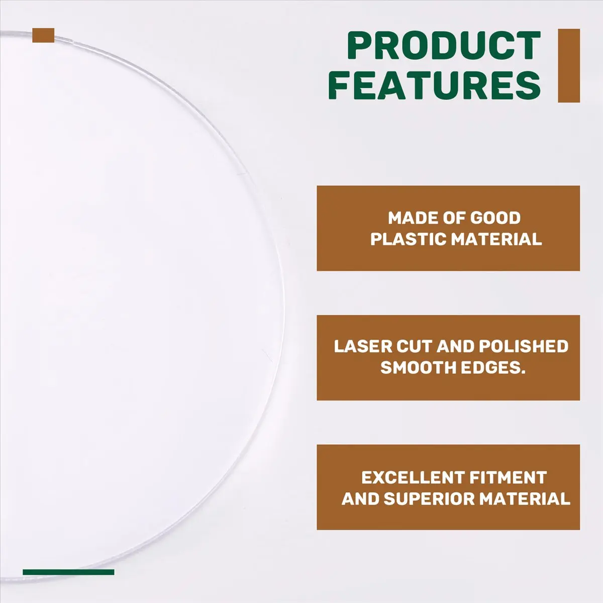 A56K Transparent 3mm thick Mirror Acrylic round Disc Diámetro:100mm