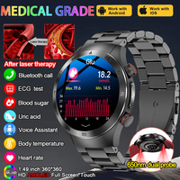 2024 New Laser Therapy Three highs Smart Watch ECG Blood glucose Blood fat Uric Acid Bluetooth Call Health Smartwatch For HUAWEI