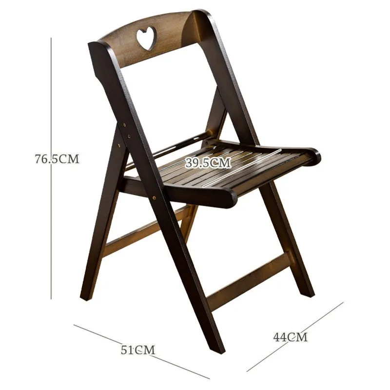 Retro Foldable Chair Home Back Chair Nordic Solid Wood Dining Chair Office Computer Chair Stool Simple And Simple Portable 2024