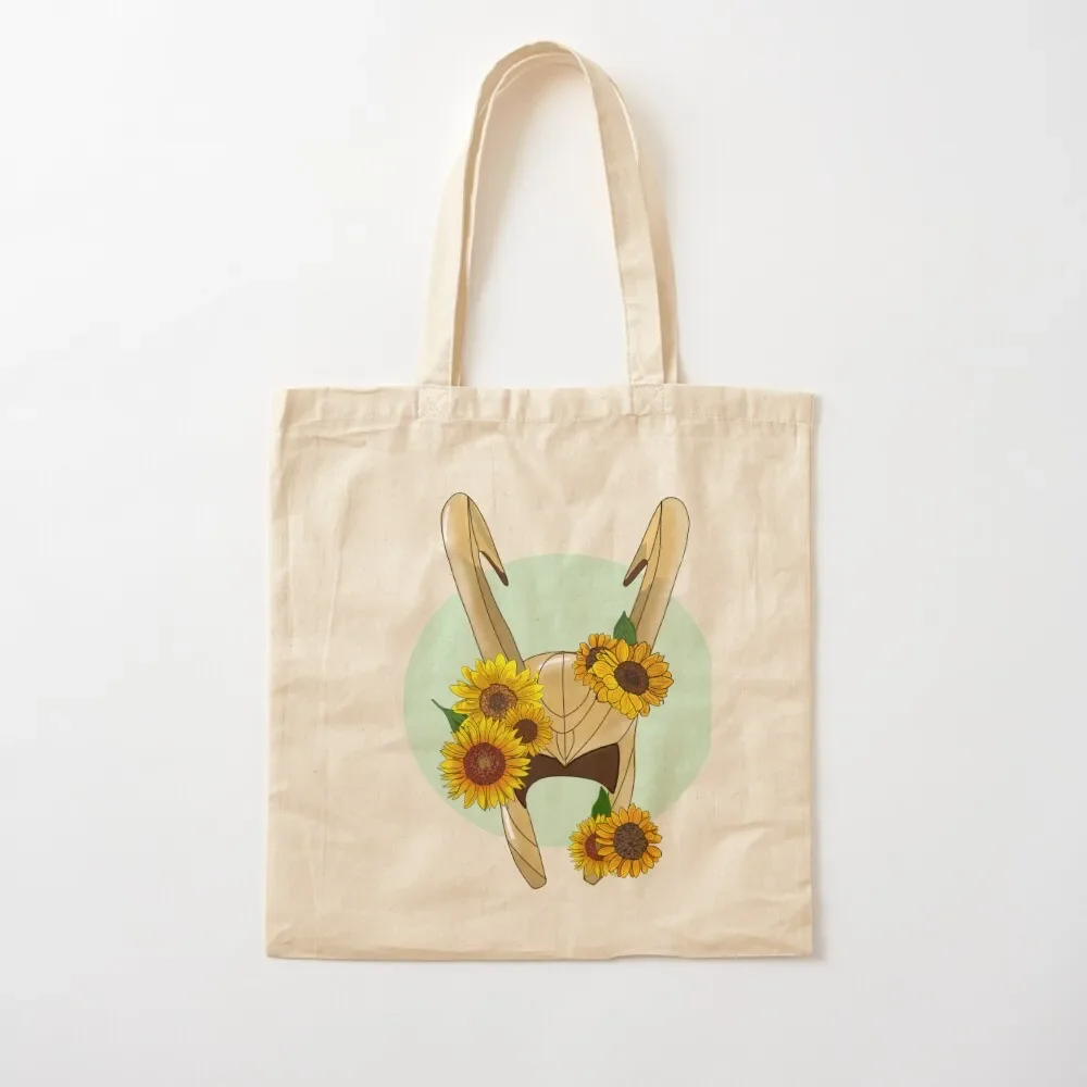 God of Mischief With Sunflowers Tote Bag canvas tote bags female bag shopping bag logo Women's shopper