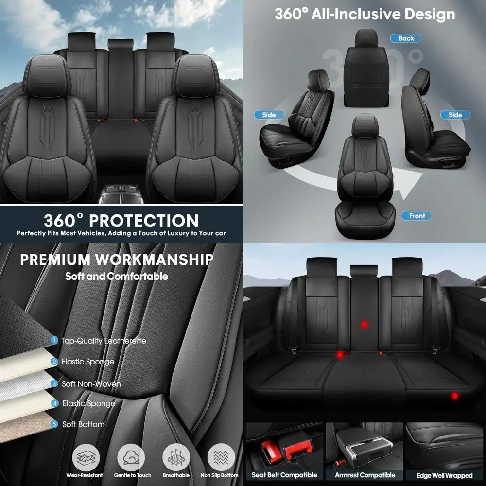 

Car Seat Covers Custom Fit for Ford F150 2009-2025, Faux Leather Seat Cover Set fit for Cars 2017-2025 F250 F350 F450, Compatibl