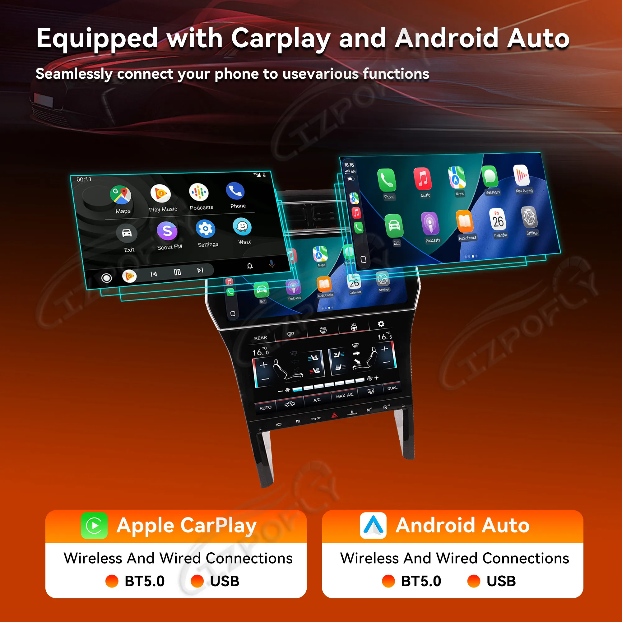 Lizpofly Auto Gauge For Ford Explorer 2011~2019 LCD Digital Dashboard Panel Speed Meters Android 15 Car Radio GPS Navigation