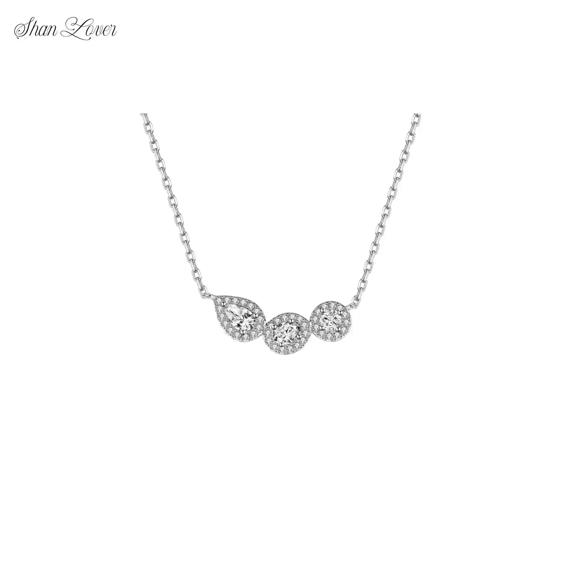 

ShanLover Brand Lcon Three Stone Necklace Same Style As From Gejia Is Light Luxury And Niche