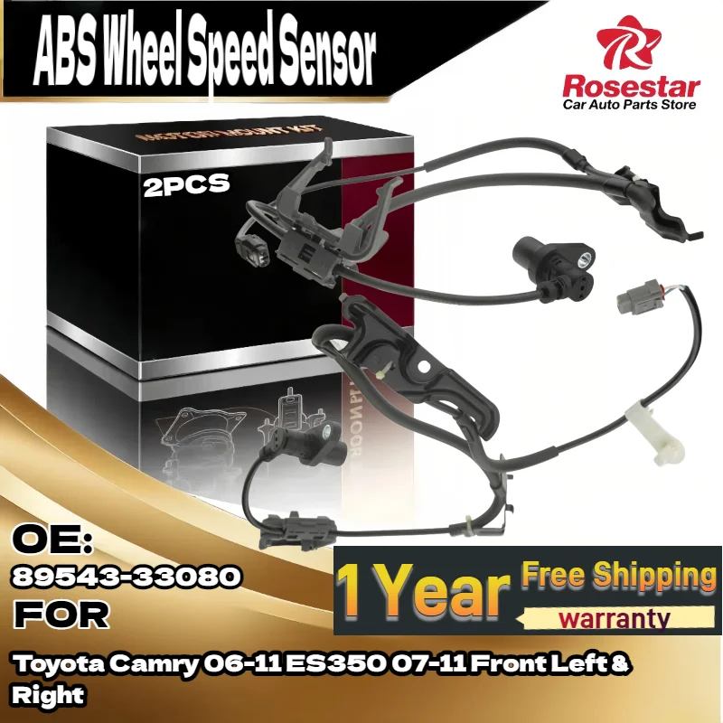 

2PCS Auto ABS Wheel Speed Sensor 89543-33080 for Toyota Camry 2006-2011 Lexus ES350 2007-2011 Front Left & Right