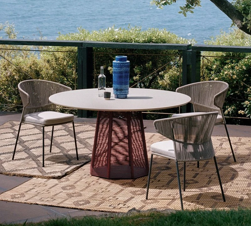 Outdoor table and chair combination courtyard villa leisure preservative teak