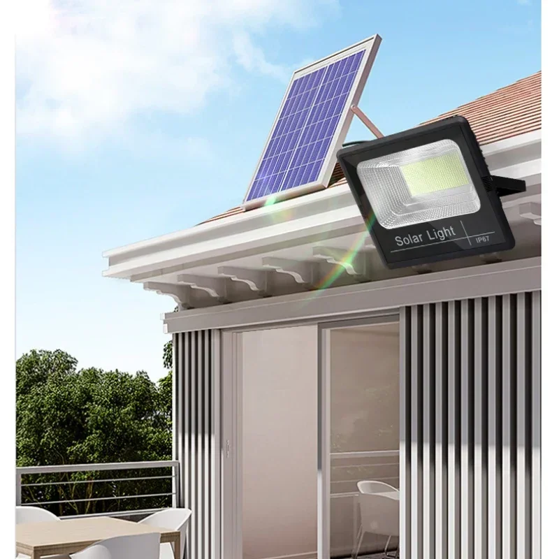 Imagem -02 - Impermeável Controle Remoto Solar Powered Spotlight Luzes de Inundação Solares ao ar Livre Ip67 Villa Street Lighting Ângulo Ajustável 50400w