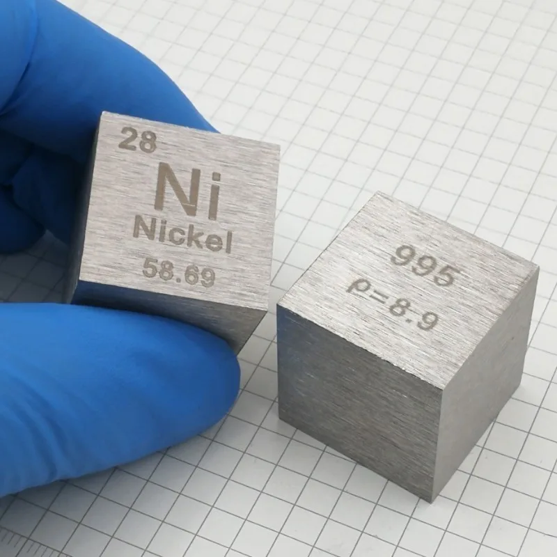 1inch Nickel Ni Cubic Periodic Table Cube 99.5% Pure Nickel Cubic Metal Gift Rare Metal Nickel Element Block Sample