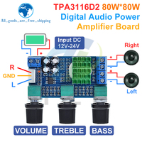 TZT XH-M567 TPA3116 D2 Dual-channel Stereo High Power Digital Audio Power Amplifier Board Audio Power Amplifier Board 80W*2