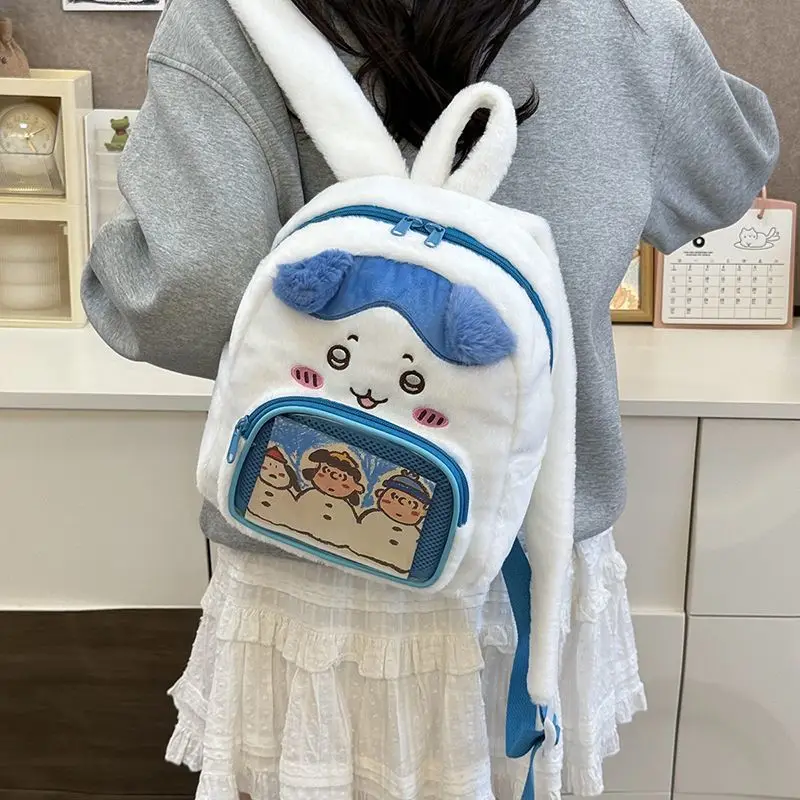 

Cute Cartoon Kawaii Chiikawa Hachiware Usagi Plush Perspective Large Capacity Backpack Student Backpack