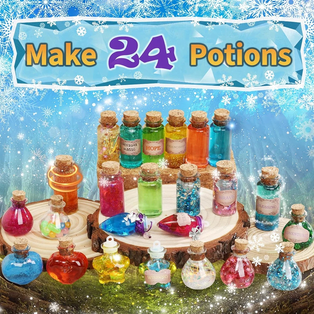 24pcs DIY Magical Potions  Fairy Magic Potions Kit for Kids DIY Handmade Toys for Christmas Decorations Creative Art Craft Toy