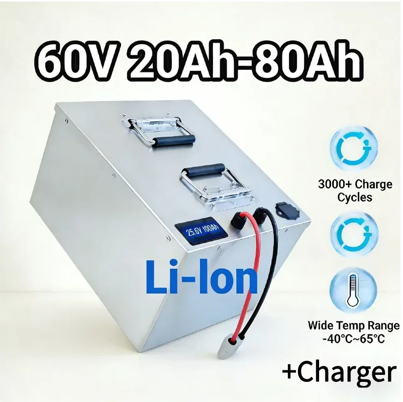 

60V Li-ion Battery 20-80Ah + Charger – High Efficiency Power for 1-5kW Electric Forklifts & Warehouse Material Handling Equipme