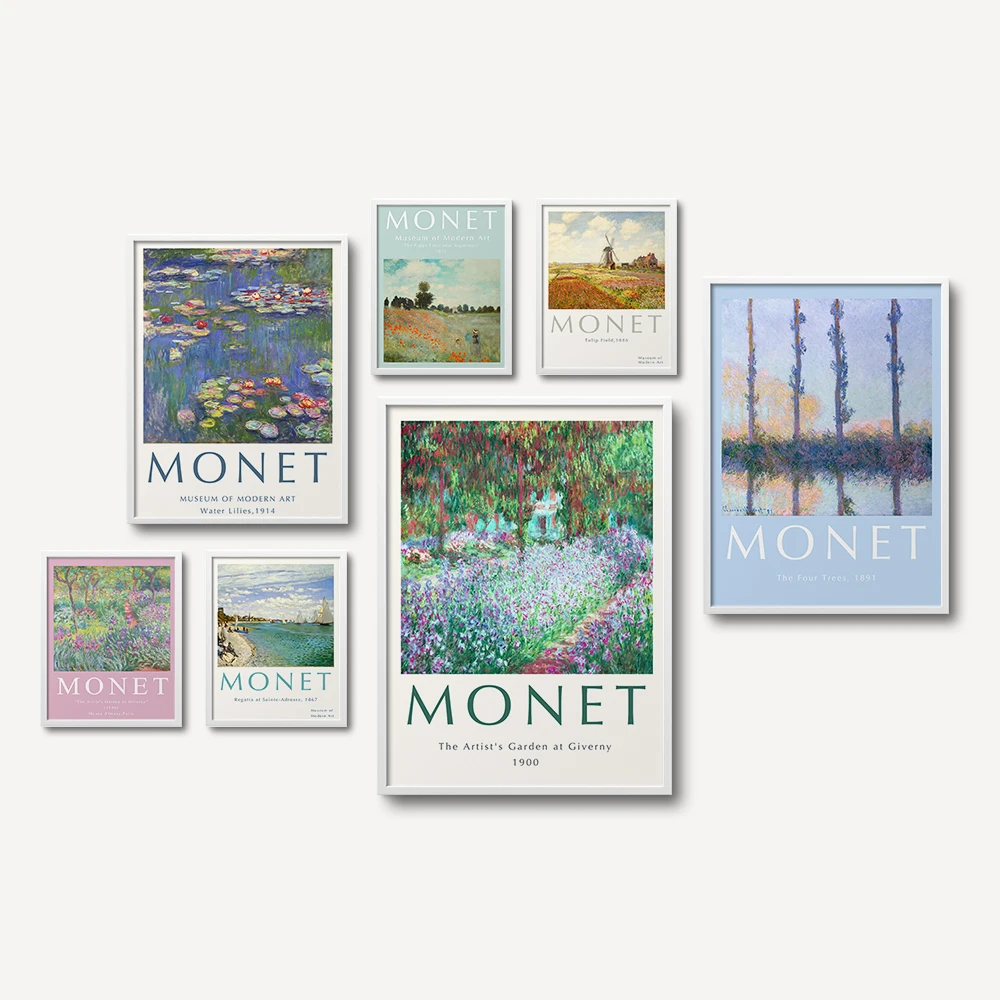

Vintage Master Monet Water Lilies Flower Landscape Decorative Prints Wall Art Water Canvas Painting Posters Pictures Living Room