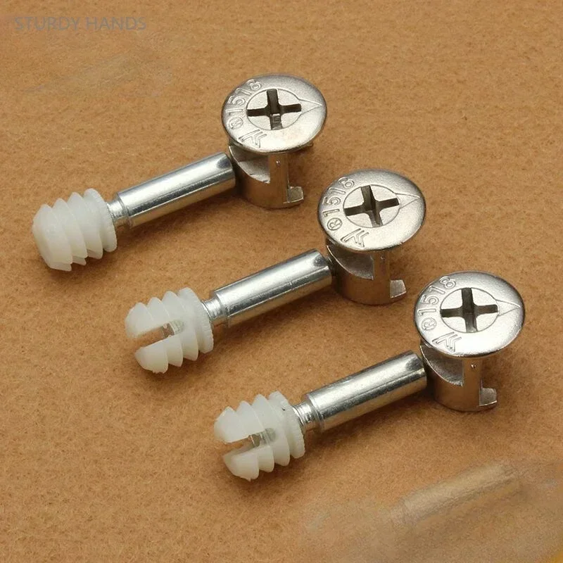 10PCS thickened zinc alloy three in one connector eccentric wheel screw nut cabinet furniture fastening accessories