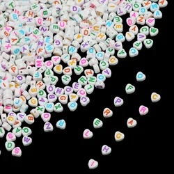 100-1000Pcs Heart Alphabet Beads Letters Acrylic Mixed Loose Spacer Charms Loose Beads For Jewelry Making Bracelet Neckalce DIY