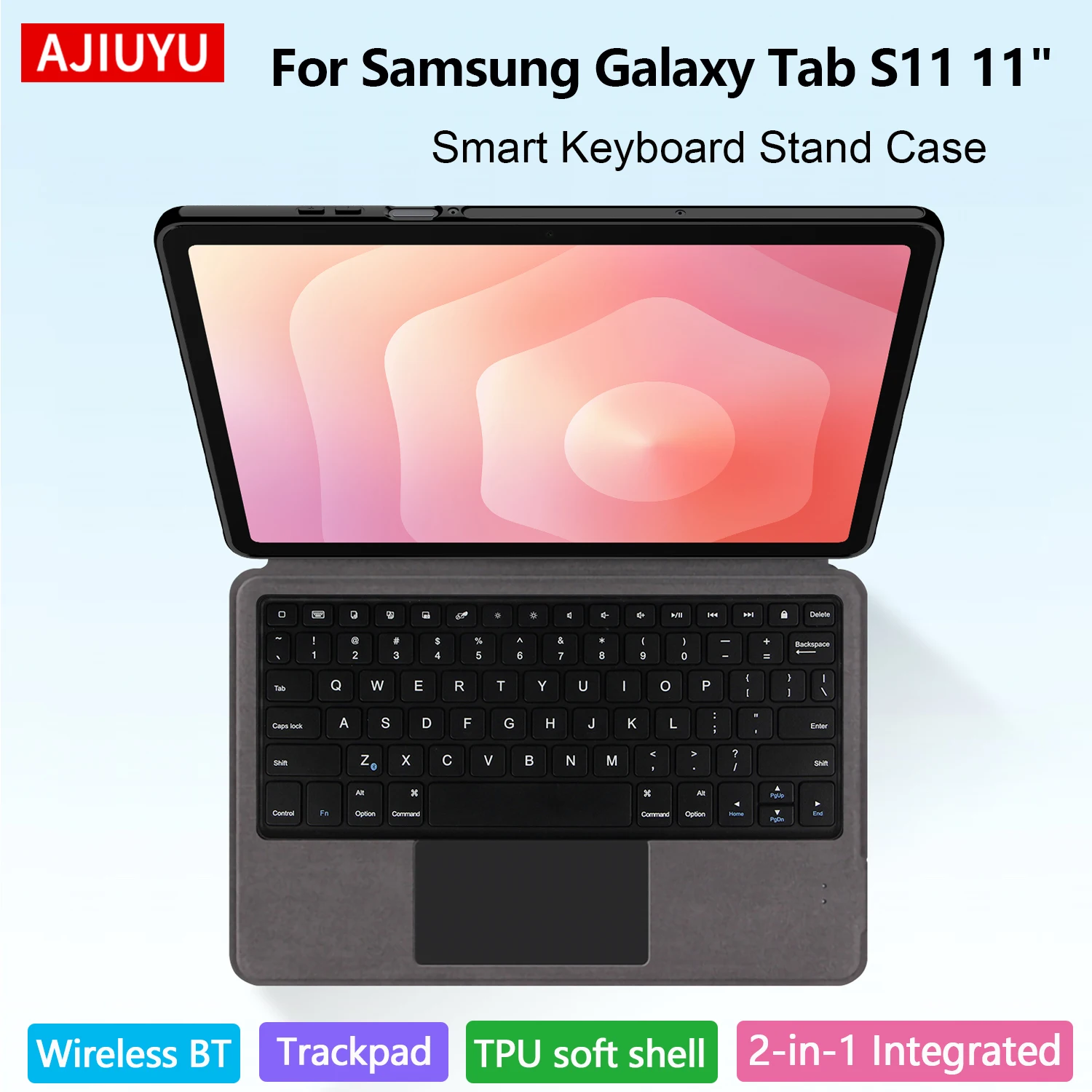 

2 in 1 Keyboard Case For Samsung Galaxy Tab S11 11 Inch 2025 Tablet Cover For Tab S11 11" SM-X730 TouchPad Backlight Keyboard