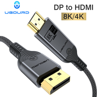 8K 60Hz DP 1.4 to HDMI-Compatib Cable 4K Displayport to HDMI Cable Audio Video Cord Dynamic HDR 4K144Hz for Laptop Monitor HUB