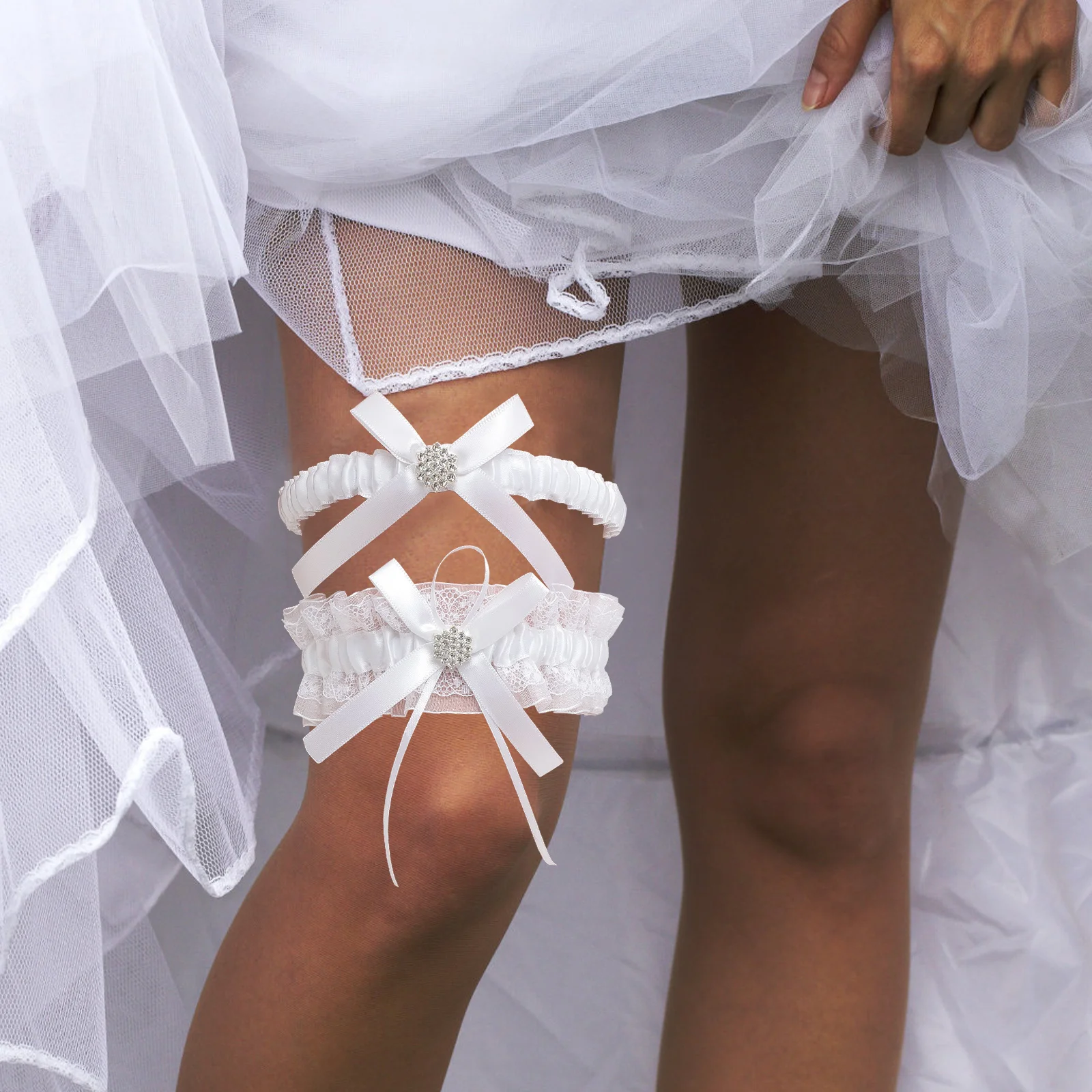 

2Pcs New Bride Garter Lace Bridal Leg Bands Wedding Thigh Decoration Elastic Belt for Prom Cosplay Garters for Bride