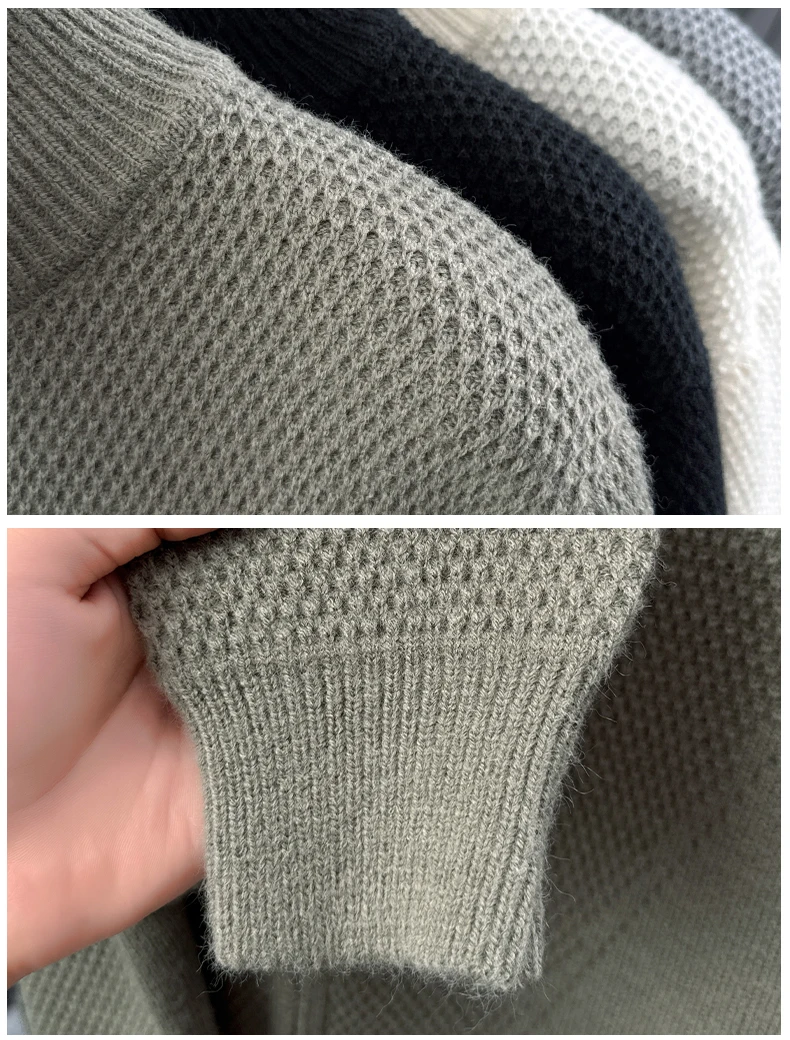 Hochwertige Herren-Strickjacke Hochwertige Marke Einfaches Reißverschluss-Design mit Stehkragen Herbst-Winter Neue Mode Lässiger Pullover-Mantel – Detail 23