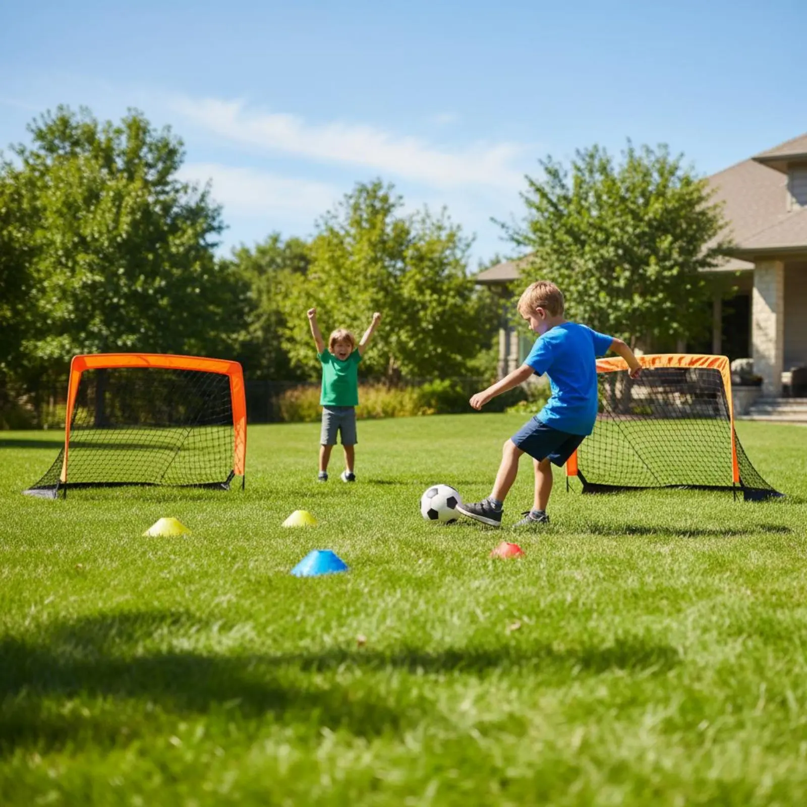 

2 Pieces 4x3 Ft Sports Net Easy Assembly Portable Sports Net Lightweight Weather-Resistant for Young Players