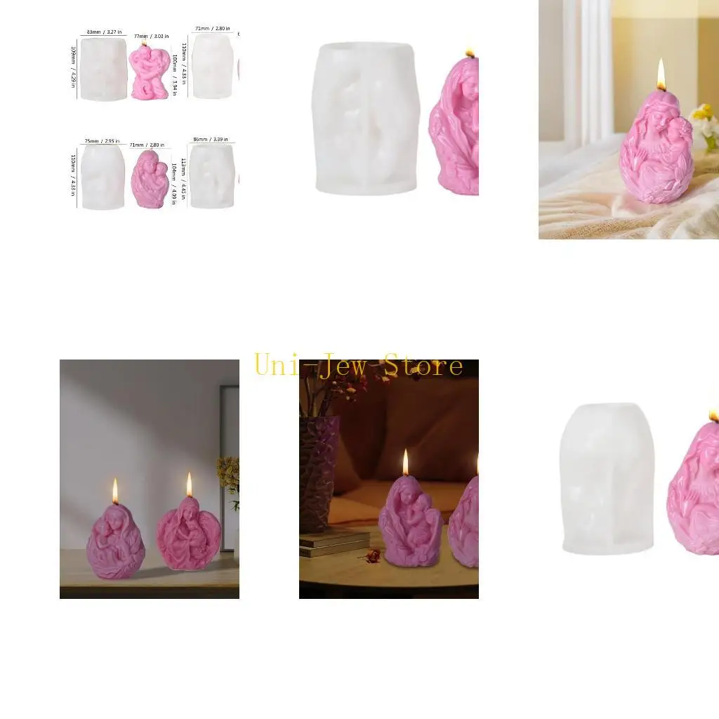 

40GB Flexible Silicone Craft Molds Featuring Mother and Child Silicone Making Moulds for Candle Making and Ornaments