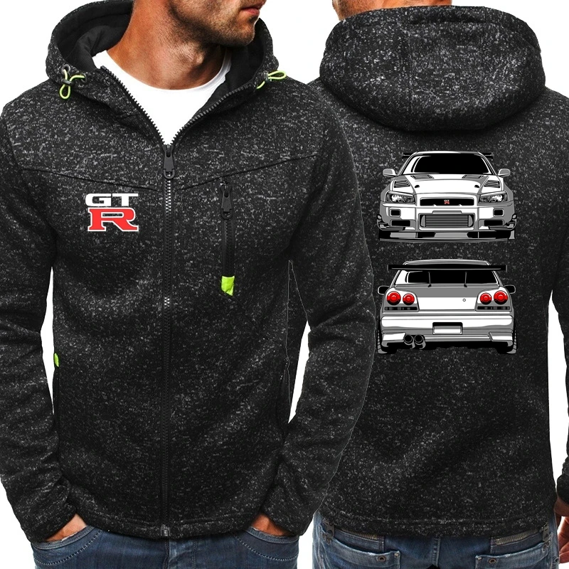 GTR JDM Car Hoodies Nissans Customized Own Logo Nissanes Men Wear Zipper Tide Jacquard Hoodies Fleece Fall Sweatshirts Jacket 58