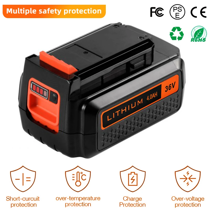 36v/40V Max 4000mAh Li-ion Replacement For Black & Decker LBXR36 BL2036 LBX2040 LST220 LST136 LST420 Cordless Power Tools