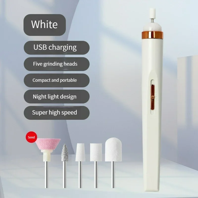 5 In 1 Professional Mini Electric Nail Drill Kit Battery Nail Art Exfoliating Polishing Nail Polishing File Pen Tool Machine