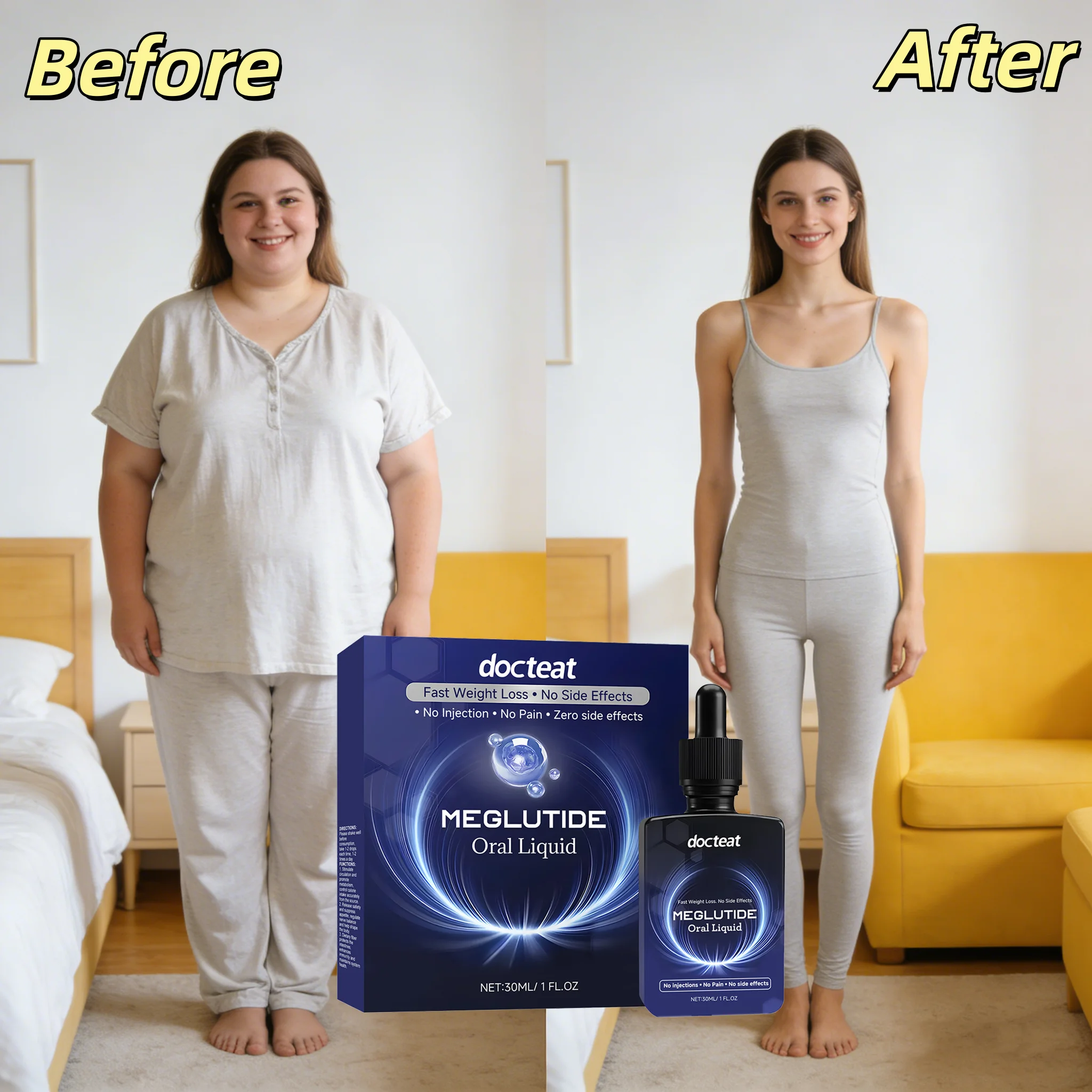 DOCTEAT Quick Weight Loss Drops No Side Effect Burn Fat Promote Intestinal Digestion Maintain Blood Sugar Balance Slimming Drops