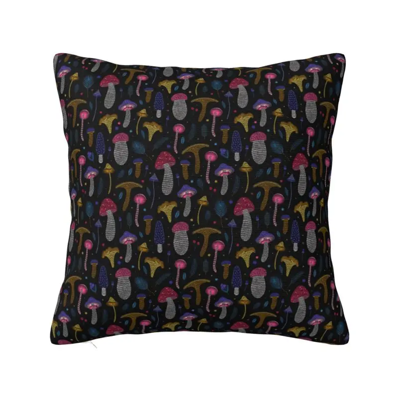 Custom The Starry Sky Mushrooms Pattern Cushion Covers Velvet Luxury Throw Pillow