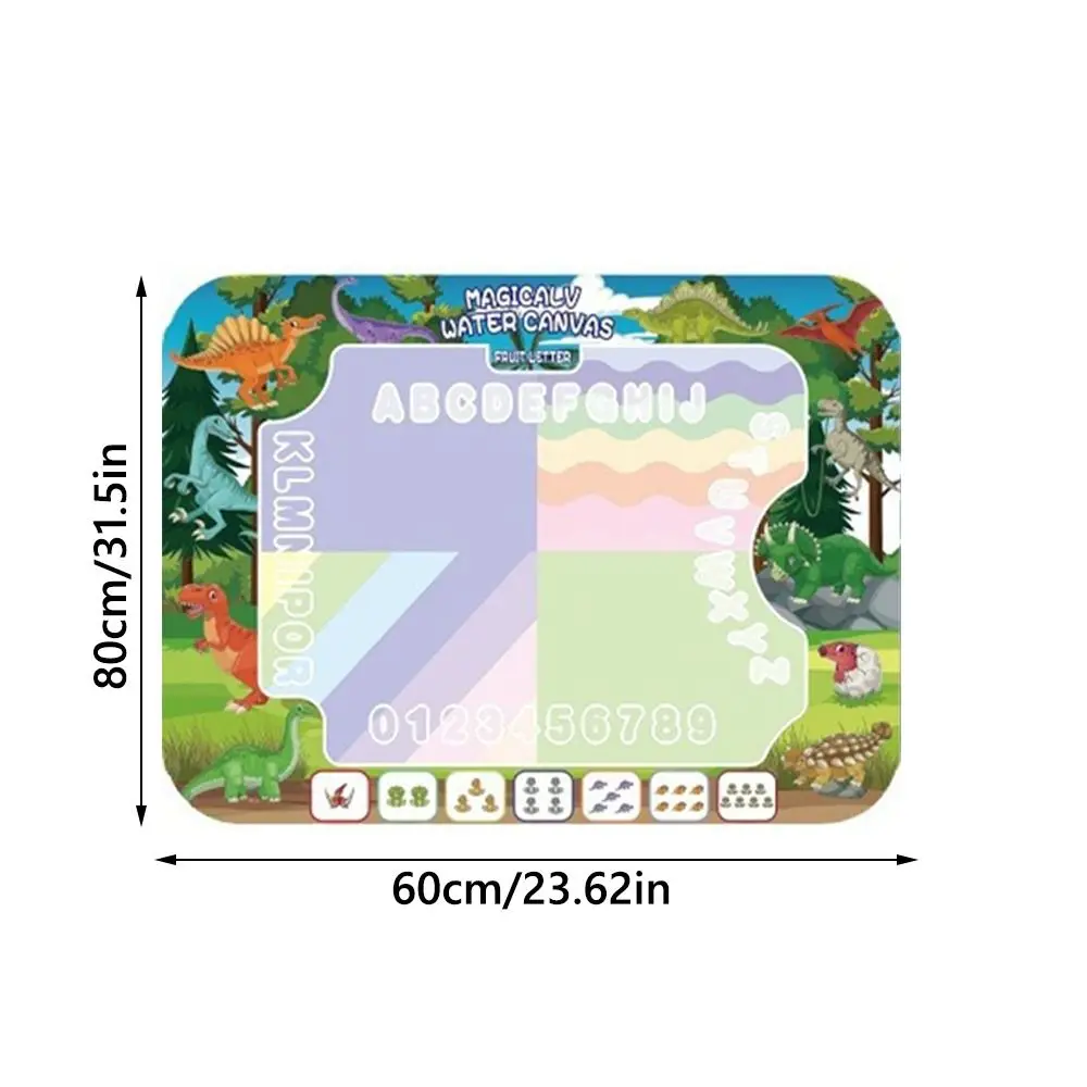 Creative Cartoon Water Doodle Mat 80*60cm Multicolor Graffiti Blanket Early Learning Montessori Water Painting Canvas Toy