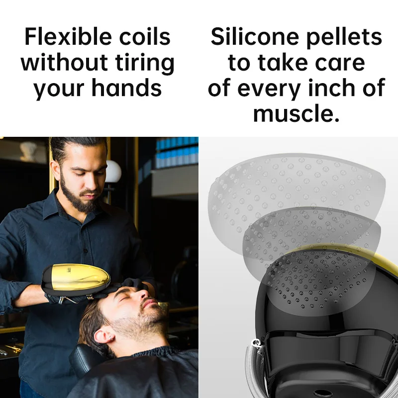 Popolare elettrico senza fili rilassante vibrazione collo portatile testa cuoio capelluto gambe massaggiatore a mano per parrucchieri barbiere barbiere premium