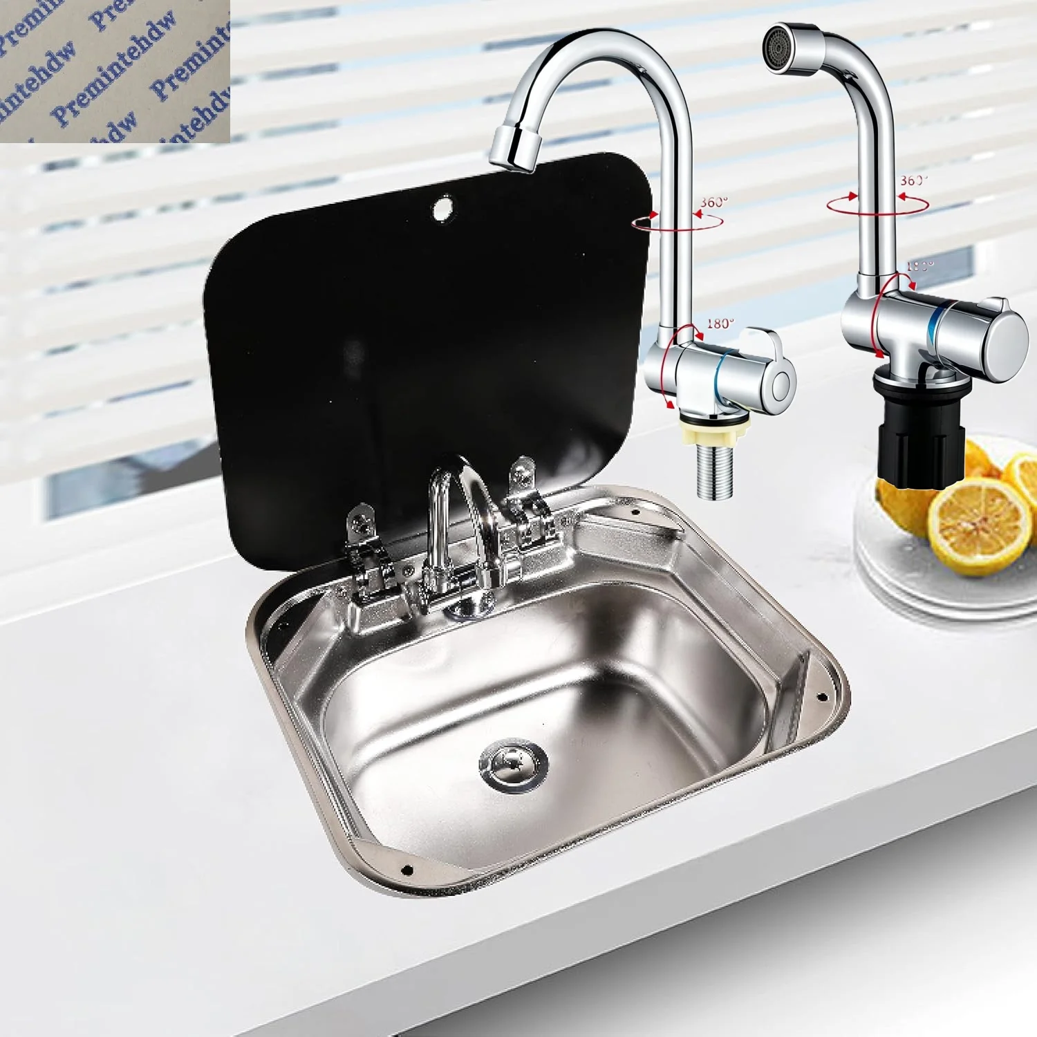 1pc-chrome-brass-fold-down-rv-faucet-hot-cold-mixer