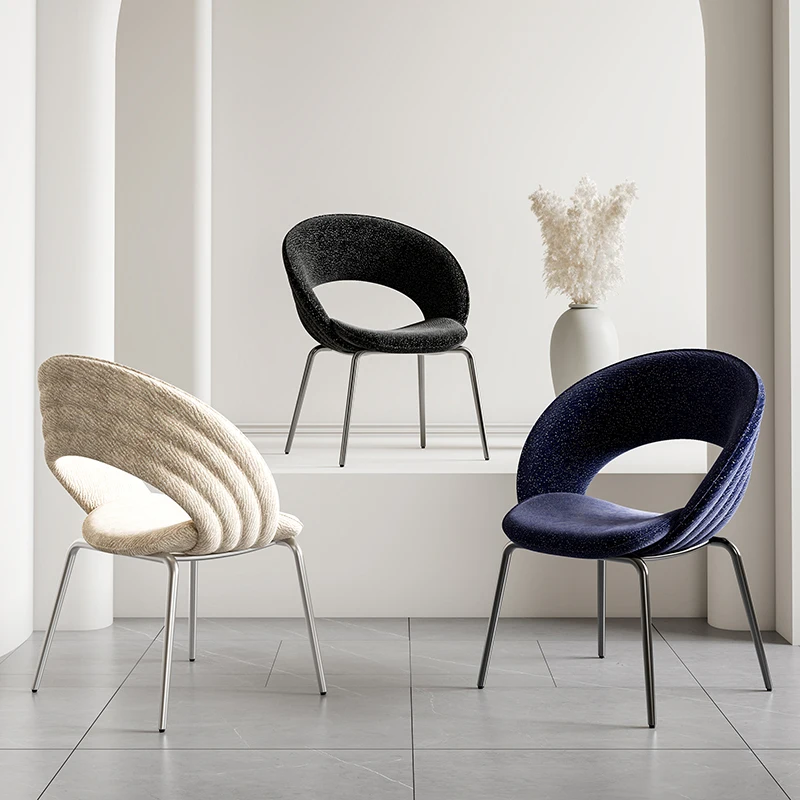 

Minimalist Upholstered Dining Chairs Metal Legs Restaurant Nordic Dining Chair Comfortable Modern Sedie Sala Da Pranzo Furniture