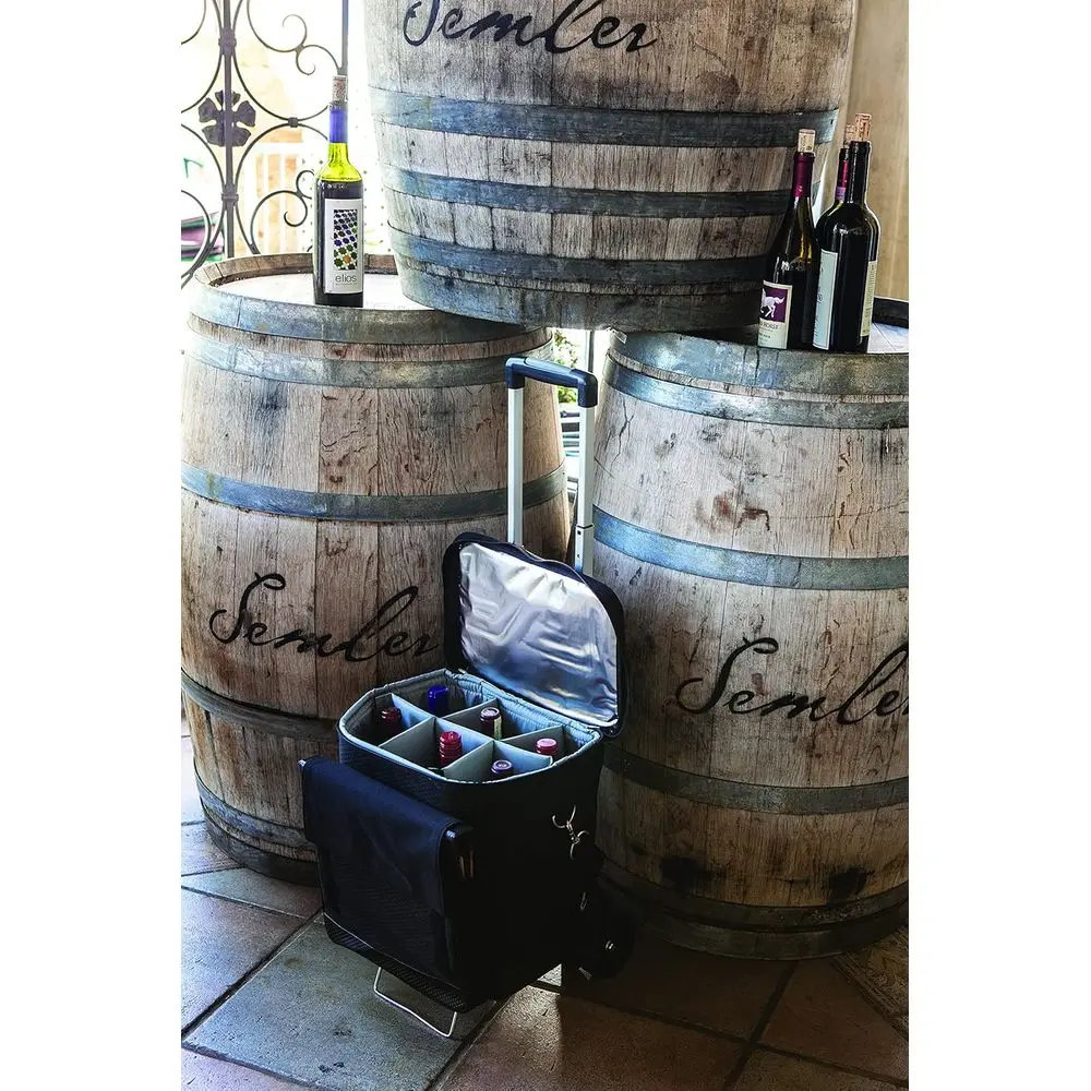 نزهة TIME قبو 6 زجاجات حامل النبيذ وحقيبة تبريد، حقيبة تبريد النبيذ المبطنة المعزولة للسفر، محمولة مقاومة للماء #2