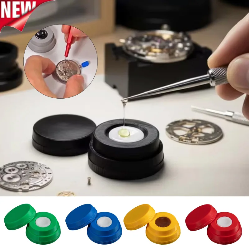 1 PC Dustproof Watch Oiler Dish Essential Tool Stand Watchmaker Immersion Tool Watch Repairing Accessory Oiler Storage Box