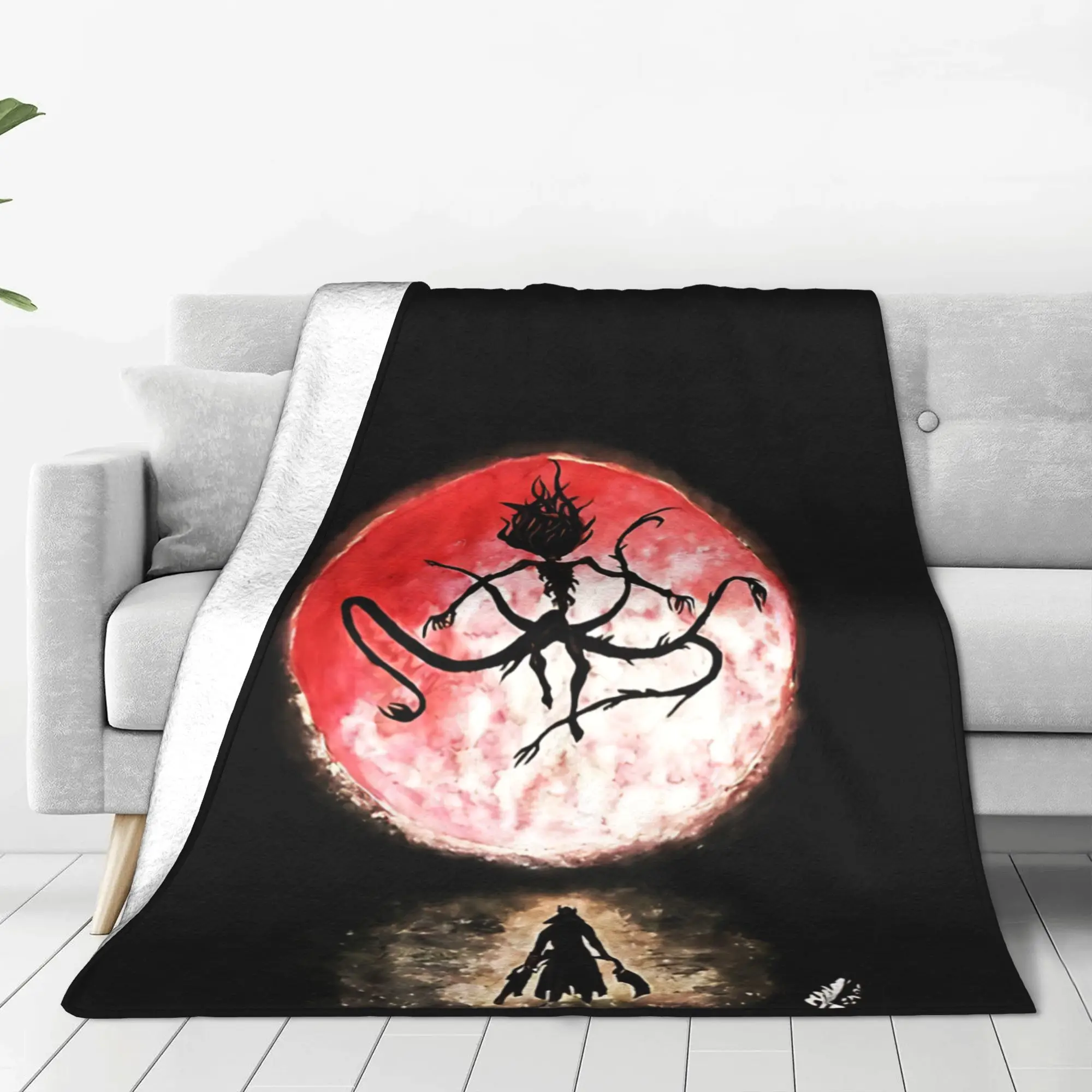 1PC Retro Dark Town Werewolf Bloodborne Home Room Decorations Winter Blankets For Adults Bedding Home Interior Sofa Knee