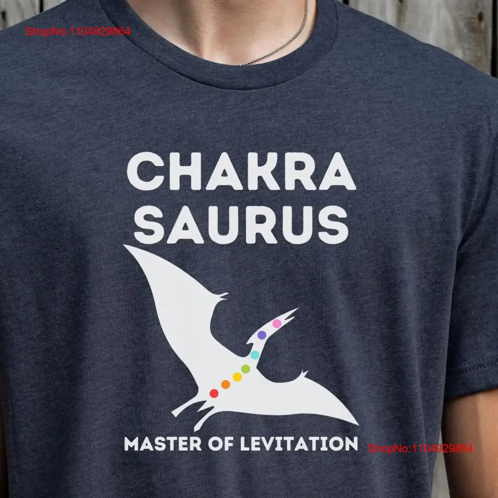 

Chakra Saurus T Shirt Dinosaur Funny Pterodactyl 7 Chakras vintage Washed Comfortable Slightly Top For Everyday Wear Breathable