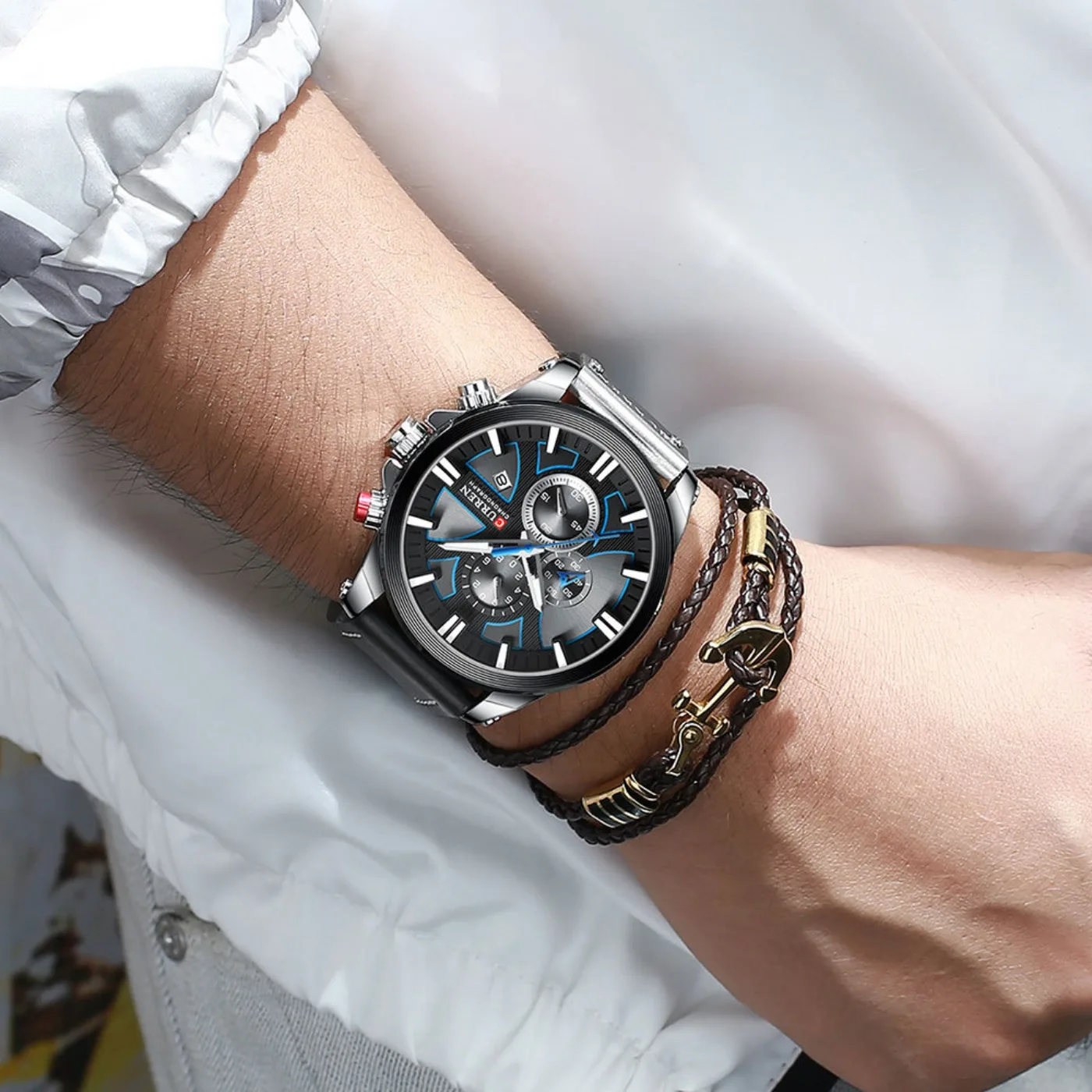 New CURREN Men Watches Fashion Quartz Wrist Watches Men's Military Waterproof Sports Watch Male Date Clock Relogio Masculino view 6