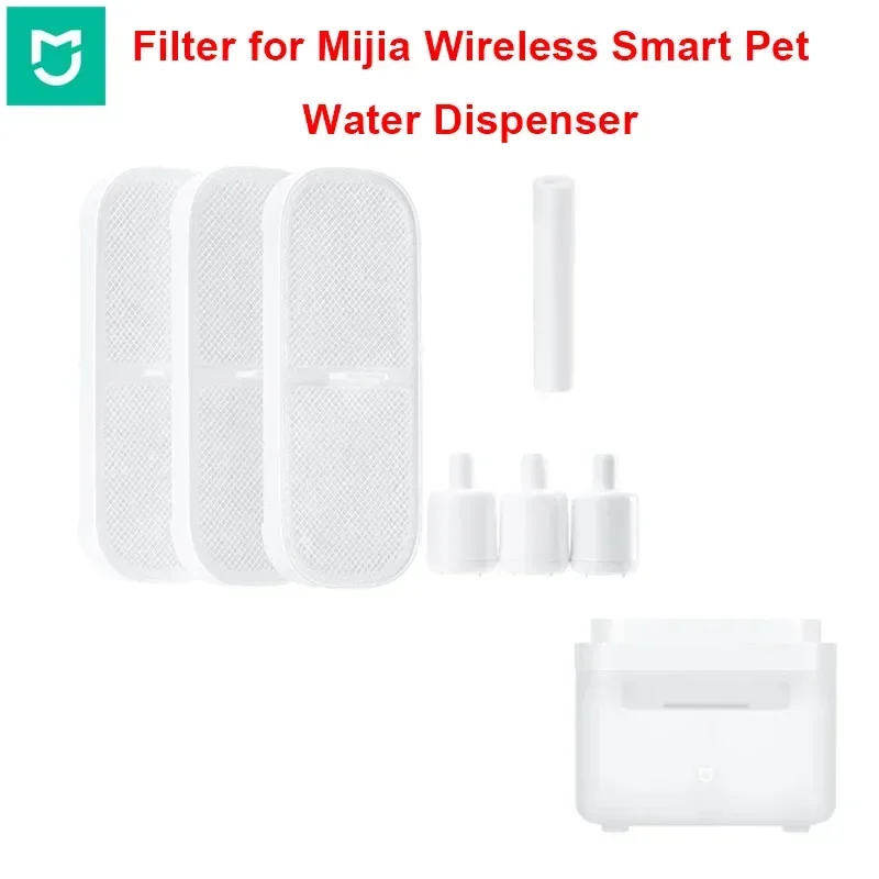 MIJIA-Juego de filtros dispensador de agua inalámbrico inteligente para mascotas, fuente para beber, dispensador de agua silencioso automático,