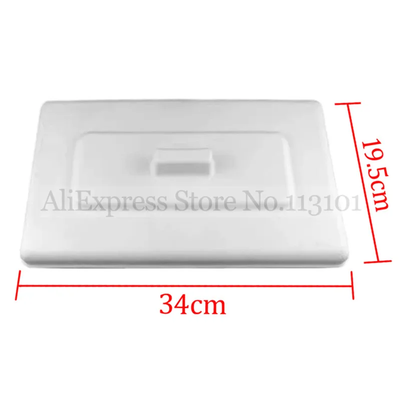 Cubierta superior blanca, tapa de plástico rectangular, accesorios para máquinas de helado suave, accesorio para fabricantes de helados, 1 unidad