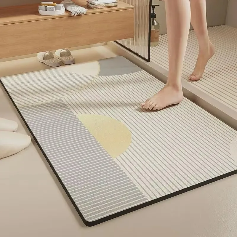 Siliceous Mud Washroom Rug, Water Absorbing Non-slip Household Floor Mat