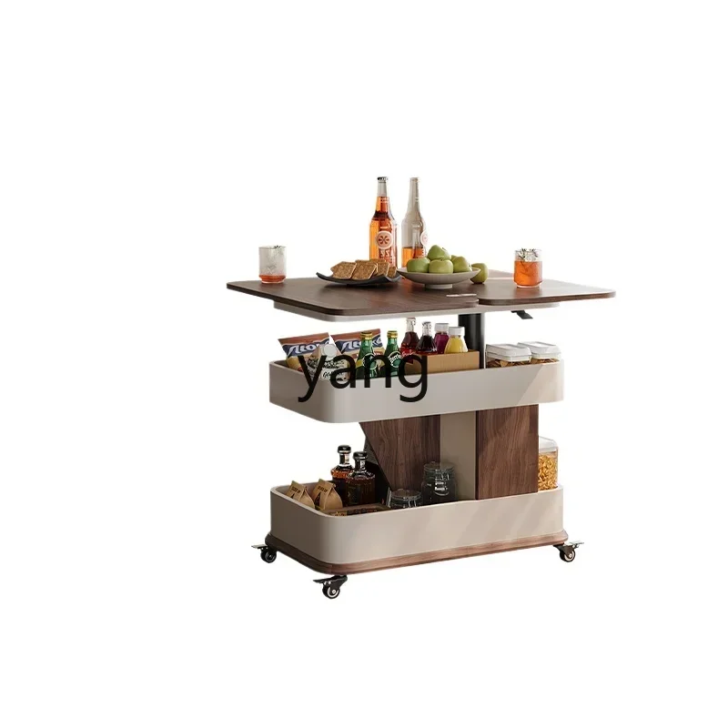 LTT removable coffee table simple living room sofa side table folding household antique lifting trolley