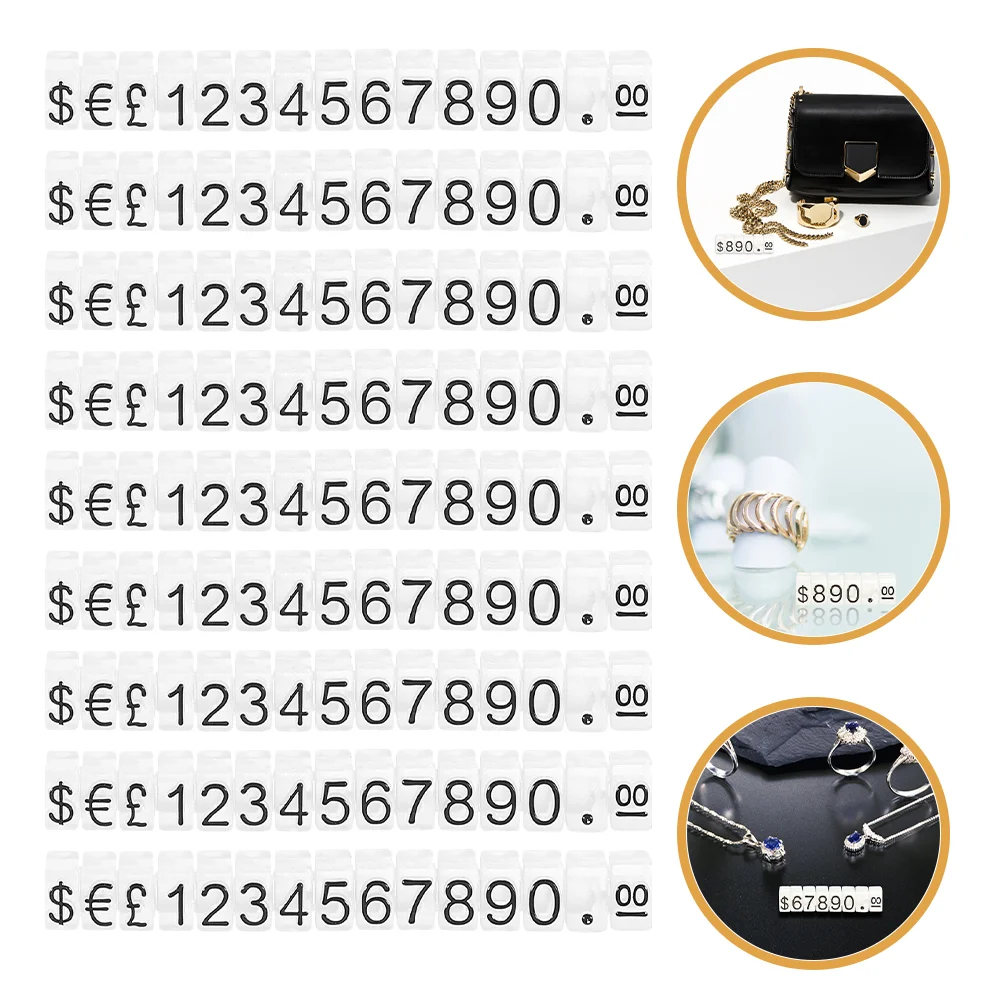 15 Strings Cubes Number Pricing Label Stand Tags for Retail Jewelry Price Counter